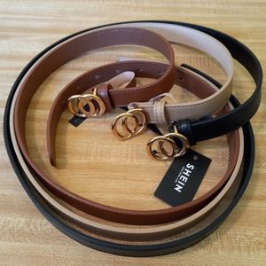 NWT 3pcs Metal Buckle Belts in Black, Brown, Tan